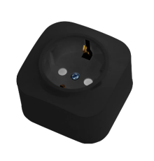 Розетка накладна 16A 250V IP20 Чорна EVA