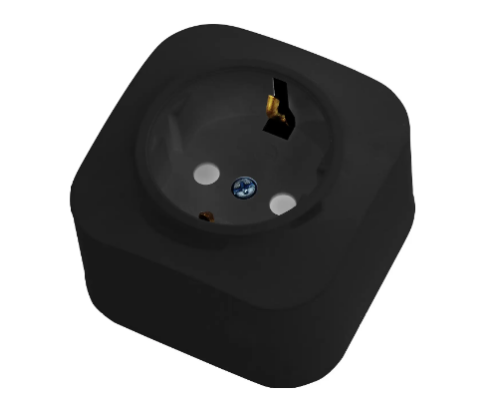 Розетка накладна 16A 250V IP20 Чорна EVA