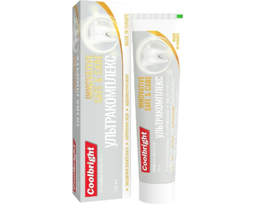 COOLBRIGHT ЗУБНА ПАСТА 100 МЛ. ПРОФЕСІЙНИЙ УЛЬТРАКОМПЛЕКС INNOVATIVE SAVE & CARE (арт.)
