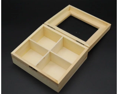 Скринька-органайзер для декупажу з замком і петлями. 16х14х6,5см