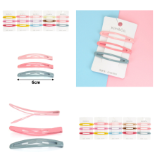 Набір заколок-хлопушок для волосся 6см уп 3шт глянець Color з напиленням (49-15426)