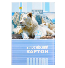 Білий картон А4 7 аркушів "Коленкор"