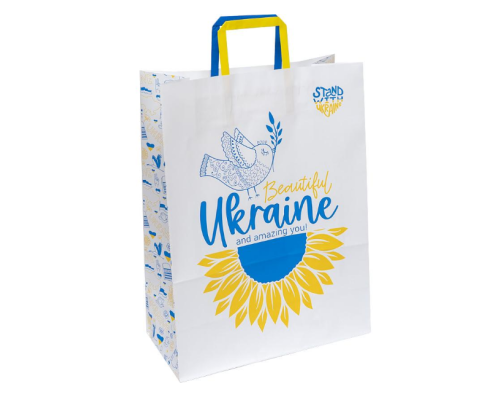 Пакет паперовий КРАФТ білий 32х15х42см KGB 324215-36