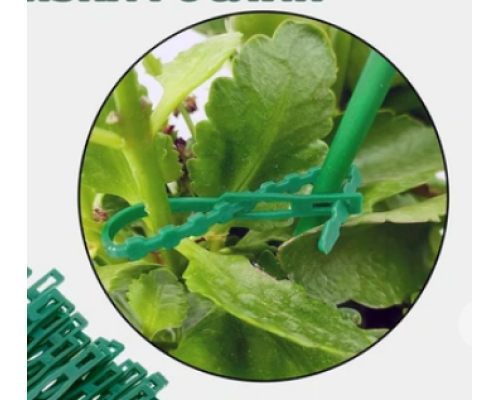 Багаторазові хомути-кліпси для підв'язки рослин 10шт 17 см, зелені