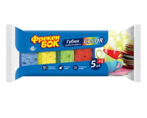 ФБ Губки кухонні COLOR 5+1шт NEW