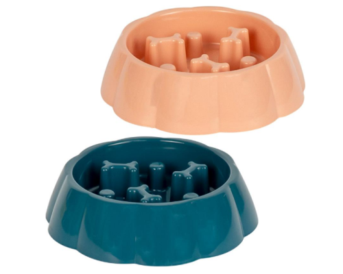 Миска для повільного поїдання корма рельєфна 16*5см