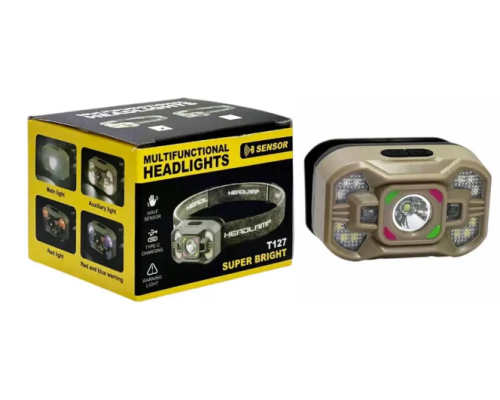 Ліхтар налобний Type-C із сенсорним датчиком Bailong T127 (240) 6425