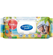 Серветки вологі Summer Fresh дитячі, Super Pack 72 шт