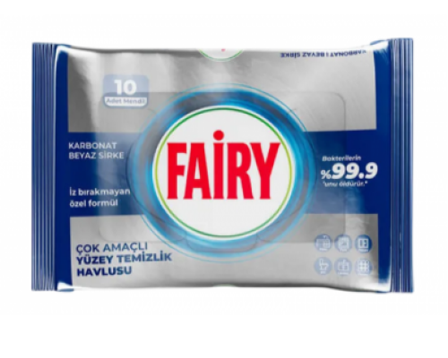 Антибактеріальні вологі серветки для прибирання Fairy Platinum, 10 шт