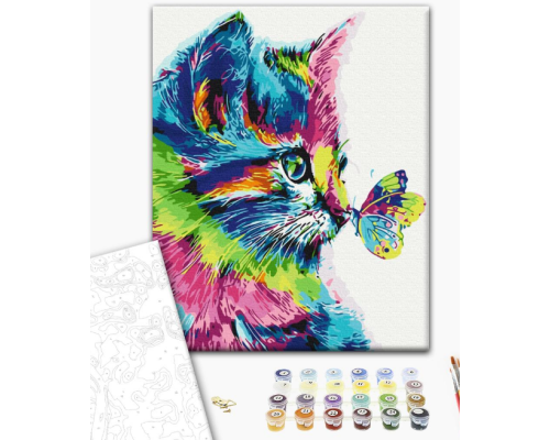 BS31326 Картини за номерами Котик у фарбі Класік 40х50