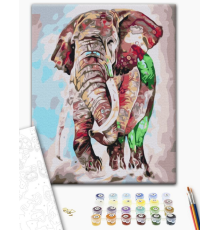 BS52169 Картини за номерами Веселковий слон Класік 40х50