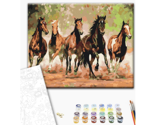BS8288 Картини за номерами Табун коней Класік 40х50