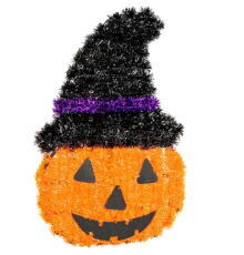 Підвісний декор "Гарбуз у капелюсі" на Halloween 37*22см 943