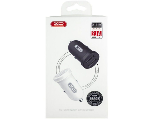 Автомобільний Зарядний Пристрій XO-CC18 Dual USB (Чорний)