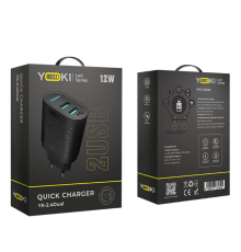 Мережевий Зарядний Пристрій Yoki Led Series YK-2.4Dual 12W (Чорний)