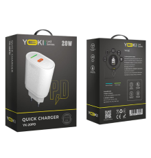 Мережевий зарядний пристрій Yoki Led Series YK-20PD 20W (Бiлий)