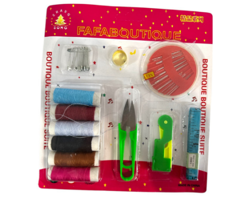 Набір нитки/голки/булавки дорожній на листі №D-7-1