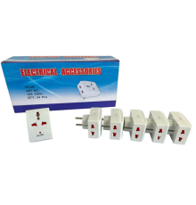 Перехідник електричний 3 в 1 білий