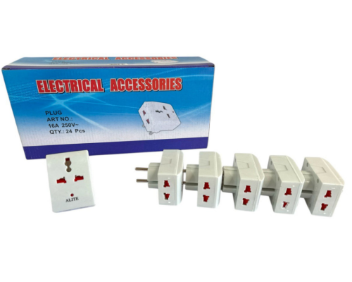 Перехідник електричний 3 в 1 білий