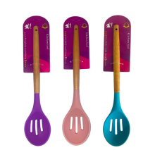 Ложка сітка силікон з дерев'яною ручкою