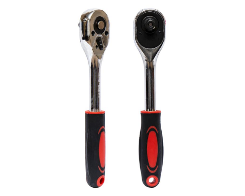 Ключ - тріскатка реверсивна з гумовою ручкою 3/8" 20,5 см 729-14