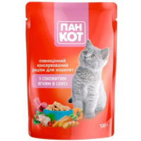 Корм для Кошенят ПанКот з Ягням в соусі (24)