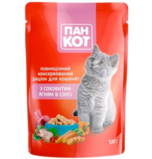 Корм для Кошенят ПанКот з Ягням в соусі (24)