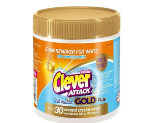 CLEVER ATTACK відплямовувач для білих речей 730 г