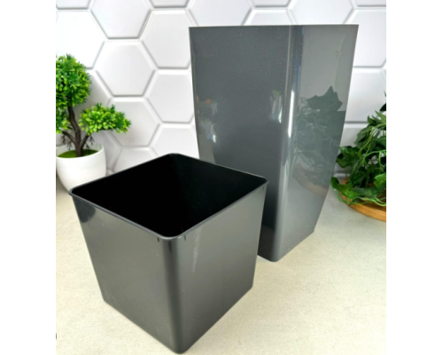 Вазон "Квадро" 16*16*30, какао