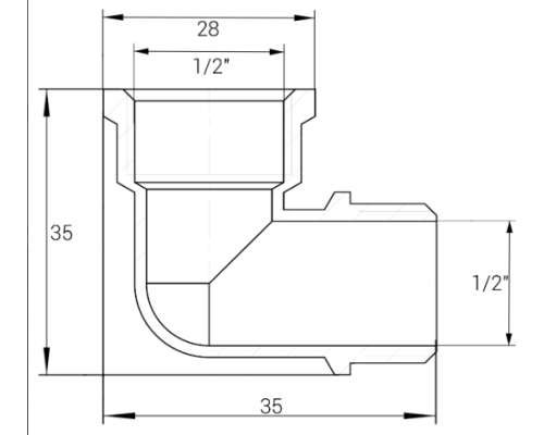 Кутник 1/2″ВЗ нікельований NL333S OPTIMUM