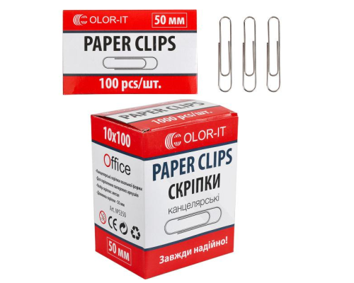 Скріпка метал 50мм кругла "С" 10057