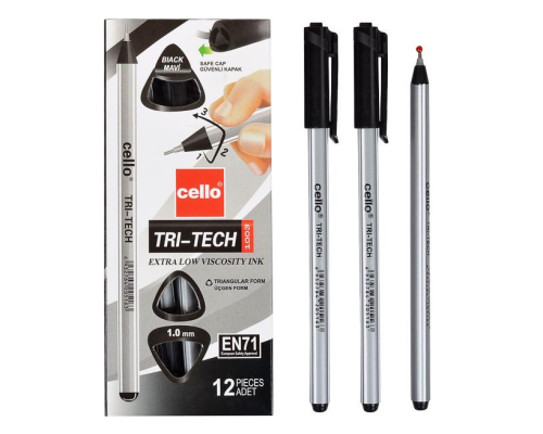 Ручка масл. "TRI-TECH" Cello CL1003-12 чорна 99513