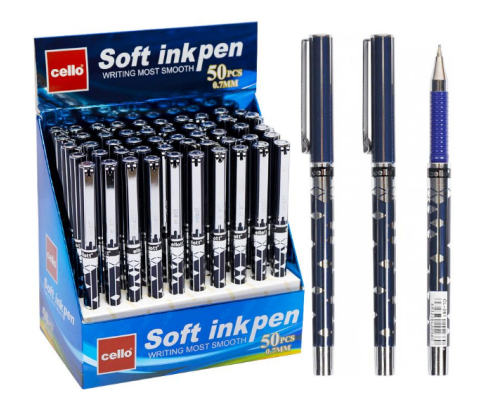 Ручка масляна "Soft ink" Cello CL281-50 синя 93672