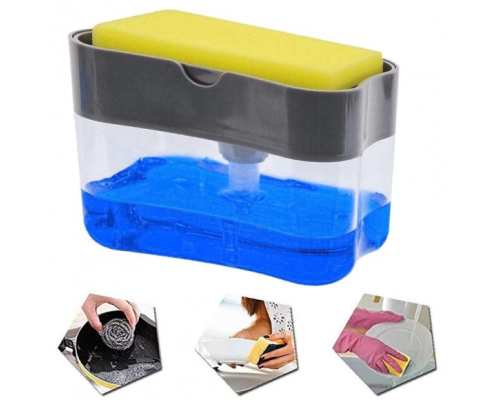 Диспенсер для миючого засобу з підставкою для губки Sponge Caddy