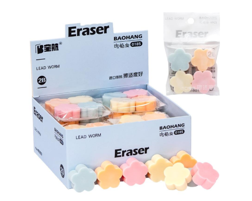 Набір кольорових гумок 4шт 0185 "Квіточка"