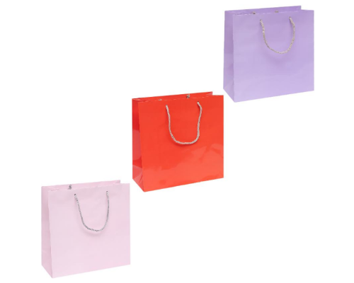 Пакет кольоровий квадрат "Однотонний"" 24*24*10 см