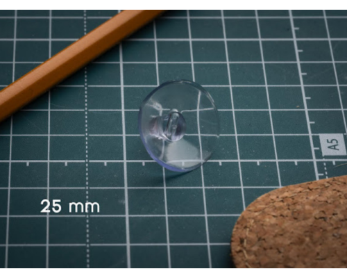 Силіконова присоска на скло, кахель і пластик, ф 25мм 1шт