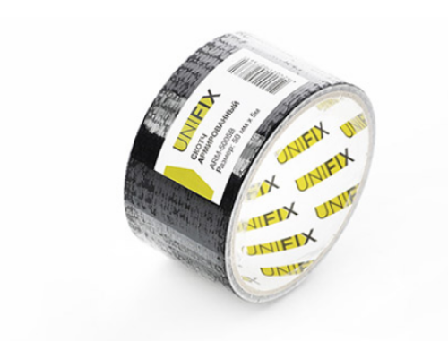 Стрічка клейка армована чорна 50 мм 10 м  (UNIFIX) ARM-5010B