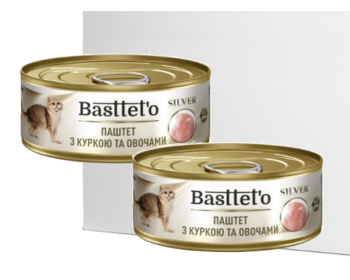 Basttet'o для котів SILVER Паштет з куркою та овочами, жб 85 г