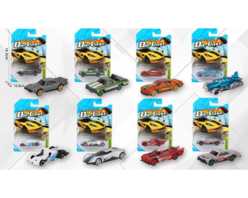 Машинка на листі металева 8см №324-227