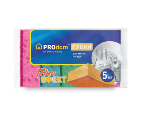 Губка кухонна абразивна ТМ Продом 5шт пориста піно ефект (60)