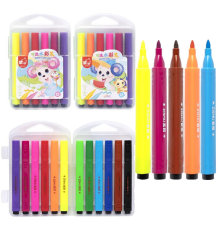 Фломастери 12 кольорів "Water color pen" трикутний корпус, у пластикому боксі 204-12