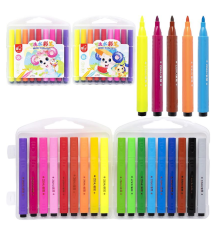 Фломастери 18 кольорів "Water color pen" у пластикому боксі 204-18