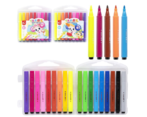 Фломастери 18 кольорів "Water color pen" у пластикому боксі 204-18