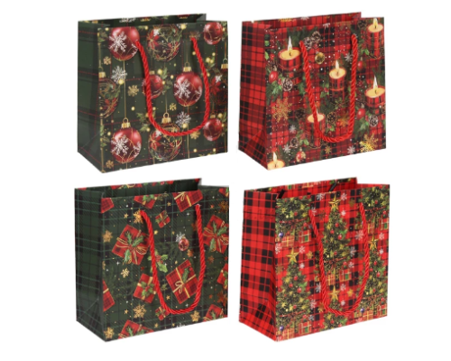 Подарунковий пакет новорічний (15*14*7см) 3123-10163
