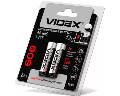 Аккумулятор 600 mAh R6 VIDEX (ціна за 2шт)