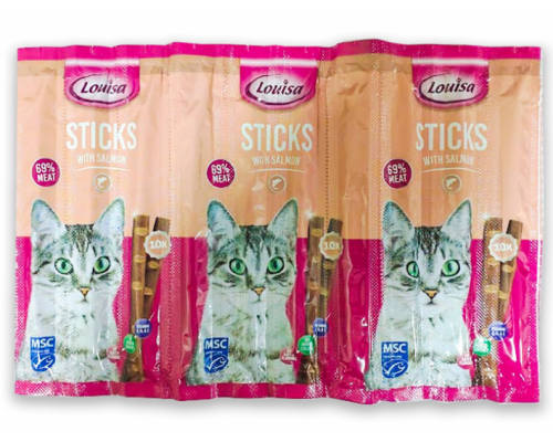 Палички Louisa (Лосось) Рожеві - для котів, 1шт (10)