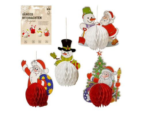 Паперові прикраси 4шт Новорічні історії CG-4