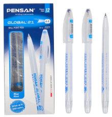 Ручка масляна GLOBAL 21 синя P2221