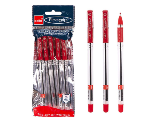 Ручка масляна FINEGRIP Cello червона 388В 1шт (25)